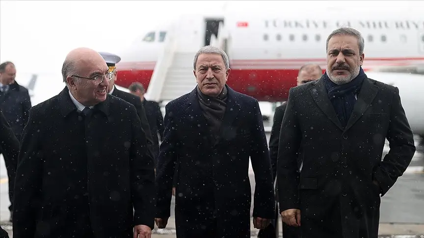 Mehmet Samsar (left) Turkish Ambassador of Moskow, Hulusi Akar (middle) Turkish Minister of Defence, Hakan Fidan (right) Chief of Turkish Intelligence Service -MIT