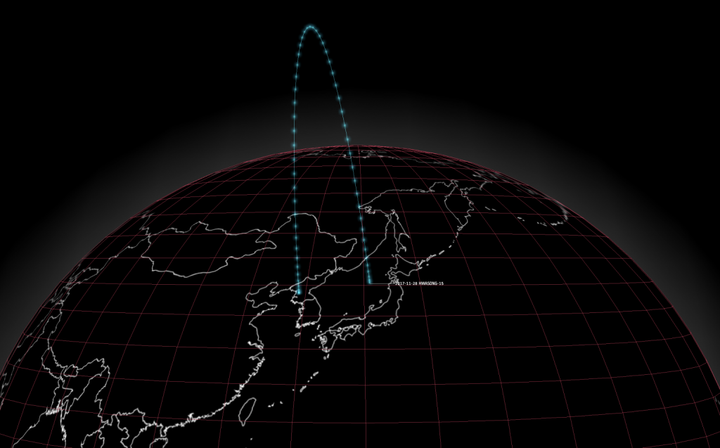 The HWASONG-15, which was first tested for the first time on November 28, 2017, was flying for 53 minutes to reach a maximum height of 4,500 km and 960 km.